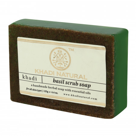 Аюрведическое мыло-скраб Базилик Кхади 125 г. Basil Scrup Soap Khadi