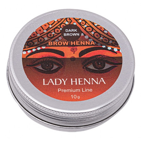 Краска для бровей на основе хны Темно-коричневая Premium Line Леди Хенна, 10гр. Lady Henna