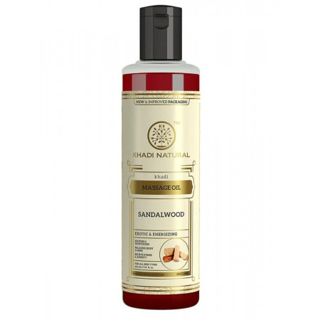 Массажное масло  Кхади Сандал 210 мл. Sandalwood premium Massage oil Khadi
