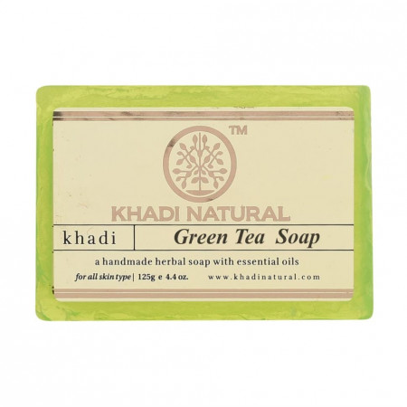 Аюрведическое мыло с Зелёным чаем Кхади 125 г. Green Tea Soap Khadi