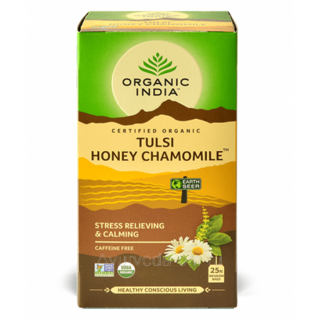 Чай Тулси c Ромашкой 25 пакетиков Tulsi Honey Chamomile Tea ORGANIC INDIA