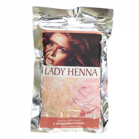 Маска для лица с сандалом и розой увлажняющая, 100 г, Lady Henna