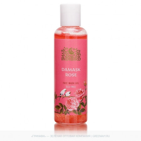 Гель для умывания лица Дамасская роза Без сульфатов 100 мл. (Damask Rose Face Wash SLS-free) Indibird