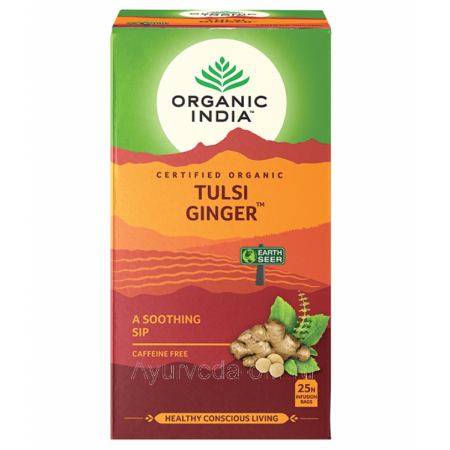 Чай Тулси Имбирный 25 пакетиков Tulsi Ginger Tea ORGANIC INDIA