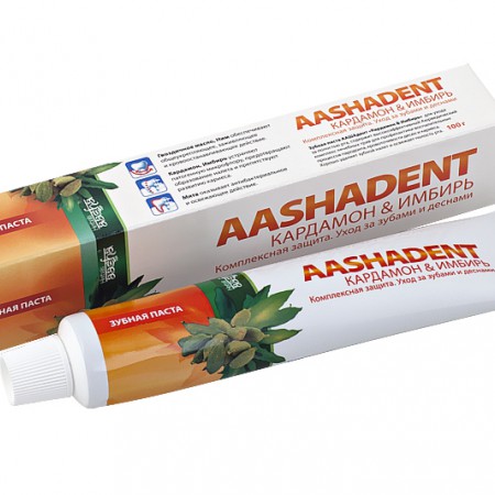 Зубная паста Аашадент Кардамон &amp; Имбирь 100 г Ааша AASHADENT Aasha Herbals